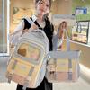 Beautiful Three Piece Cute Girl Backpack Set Large Capacity Backpack for Junior High School and College Students Traveling Bag