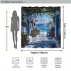Greek Alley Shower Curtain Whitewashed Walls Terracotta Pots Flowers Polyester Machine Washable With 12 Hooks For Bathroom Decor