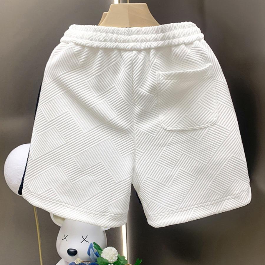 Men's Trendy Diamond Pattern White Shorts - Stylish Summer Home Wear Half Pants