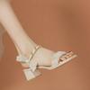 Sandals women's summer 2025 new medium heel large size French bridesmaid with skirt small size temperament one-word buckle strap high heels