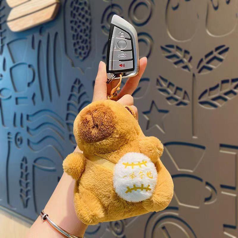 Soft And Charming Plush Capybara Keychain Perfect For Graduation Or Party Gifts