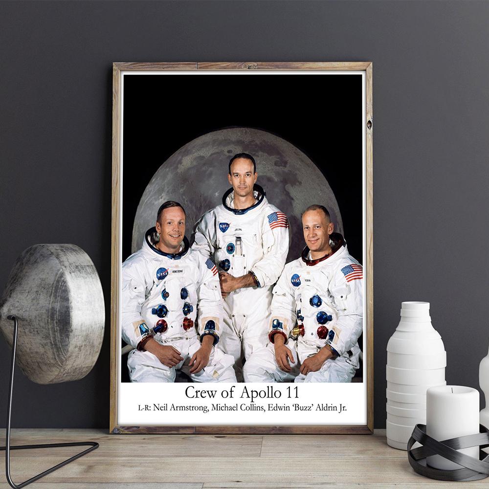 Space Wall Art Oil Painting Apollo Lunar Astronaut Mural Drawing Room Classical Poster and Printing