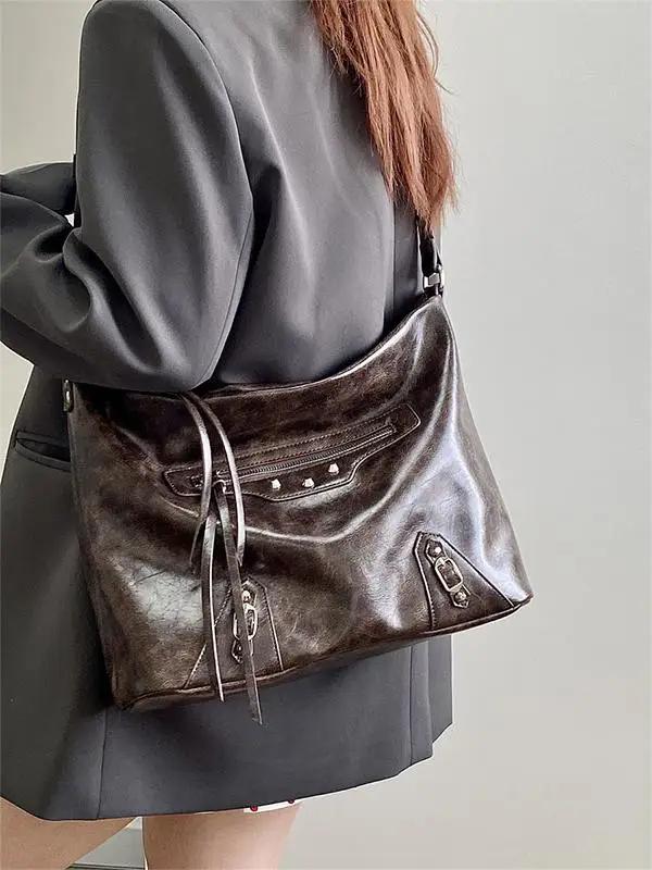 

Vintage Maillard Women s Shoulder Bags Large Capacity Ladies Crossbody Bag Fashion PU Leather Female Tote Handbags Underarm Bag