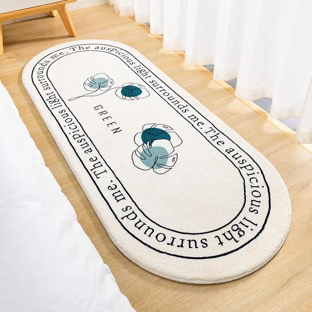 

Пушистые мягкие прикроватные коврики ковер с скандинавскими цветами для детской комнаты, спальни, ванной комнаты, гостиной, нескользящий домашний декор, длинный напольный коврик 50x120cm 2XL