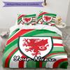 3pcs Custom Name Wales Bedding Set Duvet Cover Closure Includes 1 Duvet Cover & 2 Pillowcases, Soft and Comfortable for All Seasons.