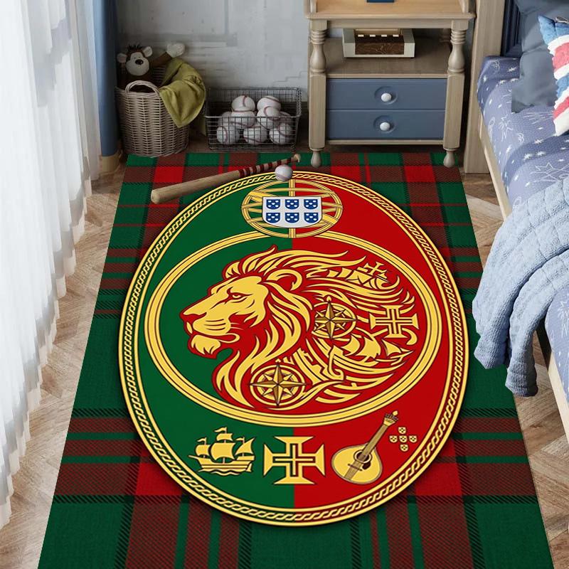 Royal Emblem Checkerboard Background carpet Living room and bedroom mats Suitable for all seasons Doormat Protective pad Fashion