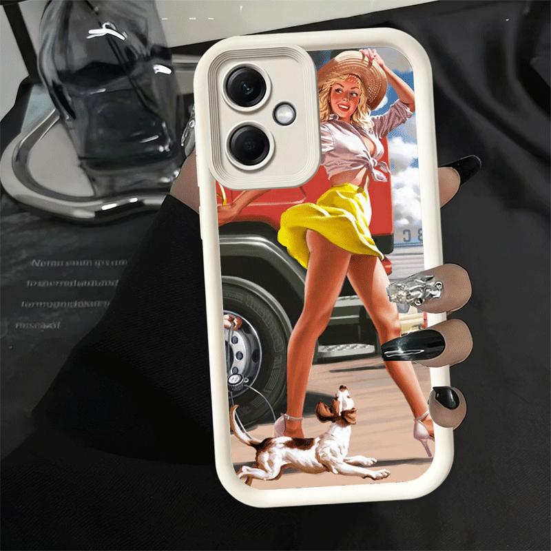 Retro Poster Style Pin Up Girls Soft Phone Case for Xiaomi Redmi Note 15 14 13 12 11 Pro Plus 10S 11S 4G 11T 5G Shell Silicone F