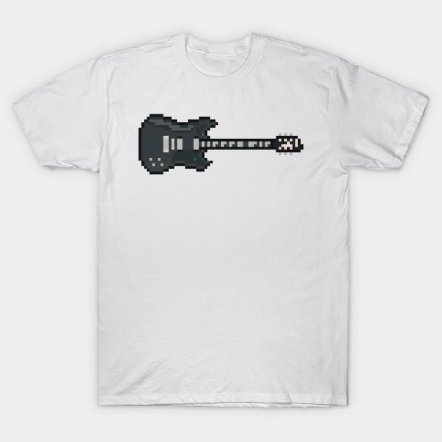 

Men Black Print T-shirt Pixel Black Foo Guitar No-Cut Transfer Paper Print Cotton Tshirt 4XL білий