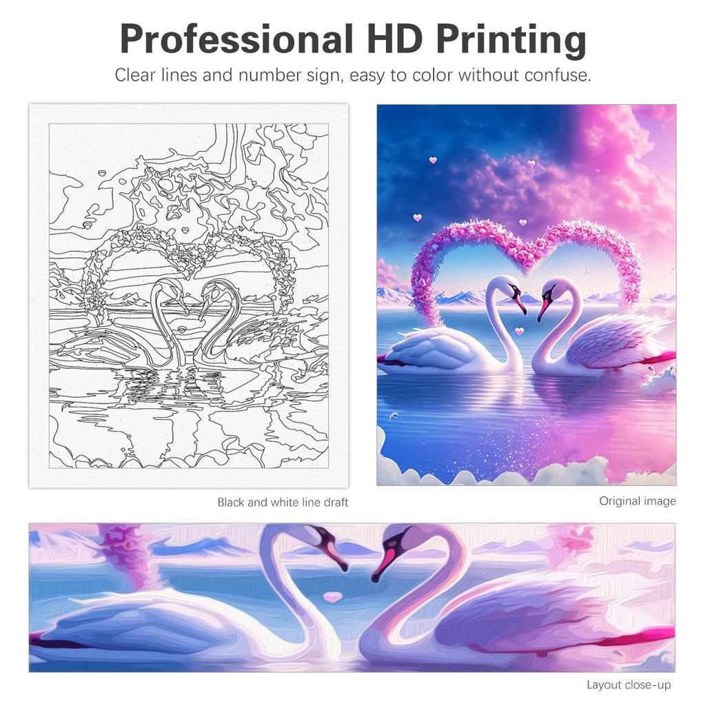 RUOPOTY Paint By Numbers For Adults Beginner Kits Acrylic Paint On Canvas Number Painting Swan For Home Diy Gift 40x50cm