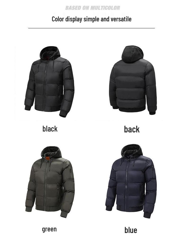 Men's Fashionable Hooded Cotton Jacket – Warm, Thick Winter Coat