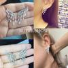 ZAKOL Fashion Tassel Wings Stud Earrings for Women Shinny Cubic Zircon Earrings 2023 New Ins Style Korea Party Zircon