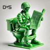 Zielona figurka żołnierza toaleta czytająca gazetę sikający człowiek żywica statua rzeźba model zabawka dom biuro dekoracja pulpitu ozdoba