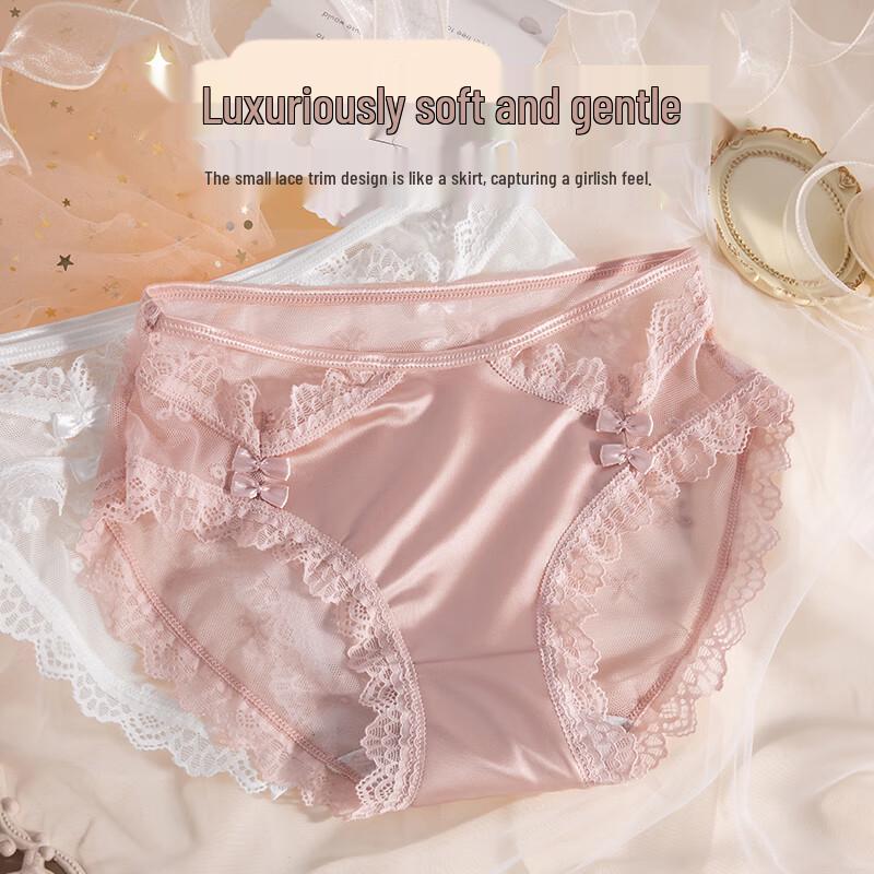 

Женские бесшовные кружевные трусы с антибактериальной хлопковой ластовицей L