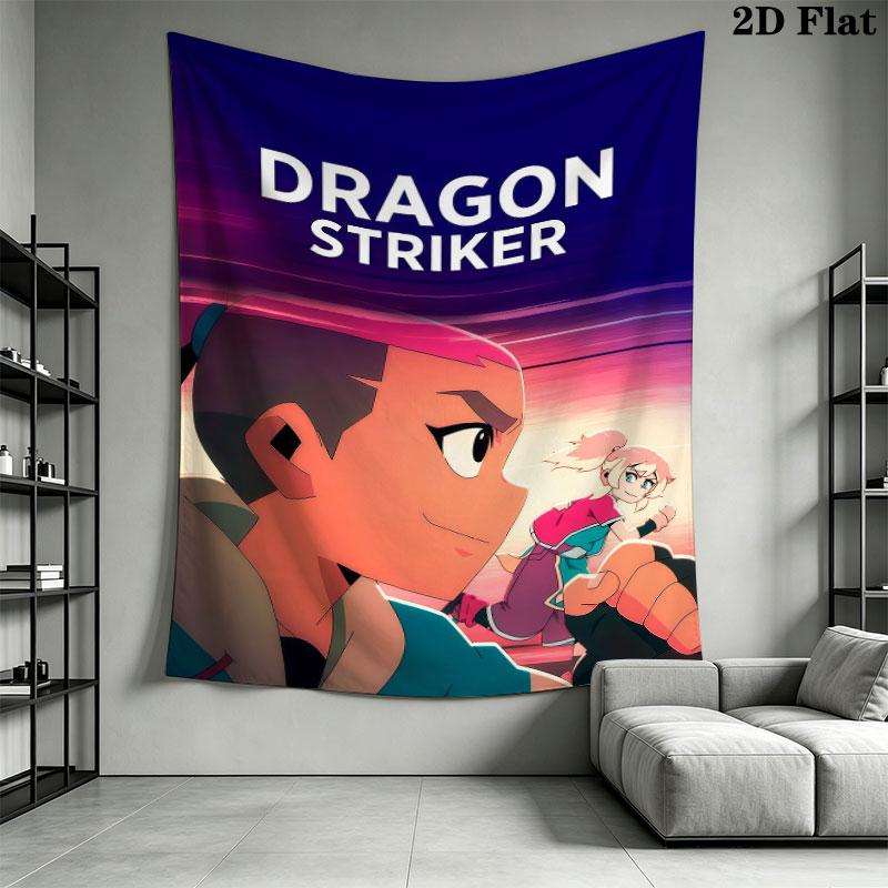 Dragon Striker Wall Hanging Printed Fabric Blanket Decorative Tapestries for Bedroom Living Room Home Decor