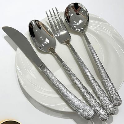 304 Stainless Steel Tableware High Appearance Level Hotel Western Restaurant Knife, Fork and Spoon Unibody Tableware Set
