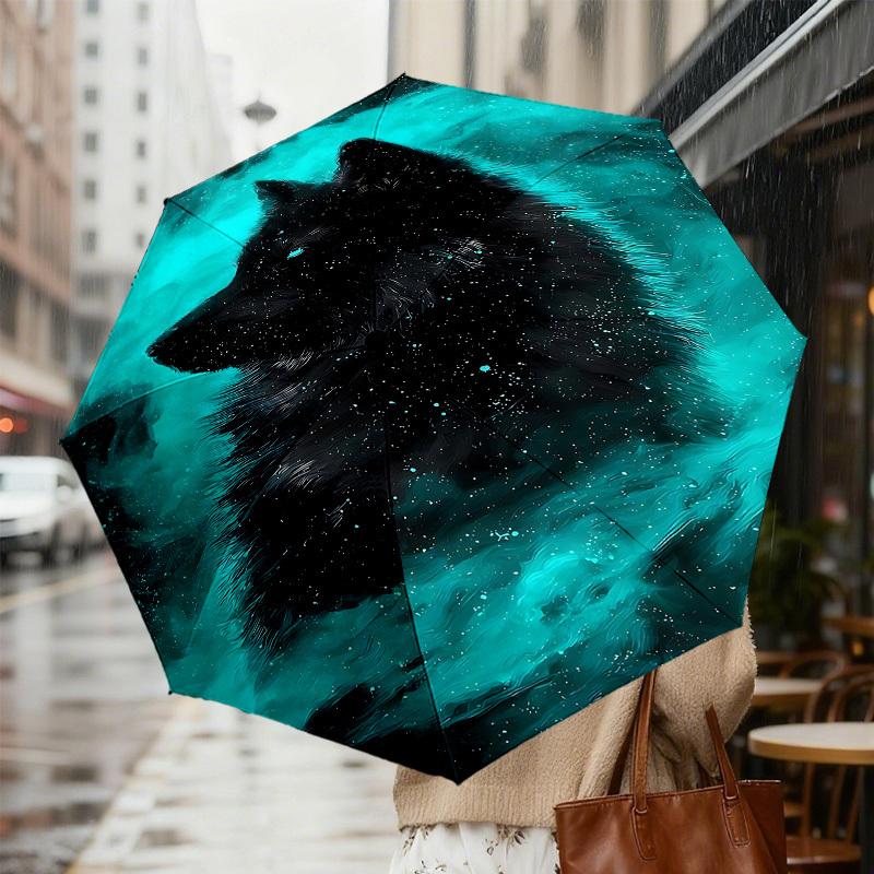 1 Stück Galaktischer Wolf Abenteuer-Regenschirm, Outdoor-Reiseaccessoire, Leicht & Langlebig, Perfektes Festivalgeschenk m1216004