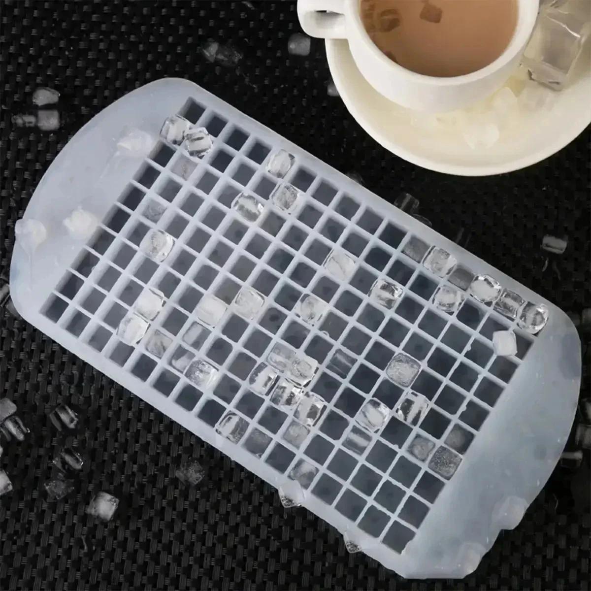 

160-Grid Silicone Ice Cube Tray: Create Perfectly-Sized Ice Cubes with This Kitchen Essential прозрачный белый