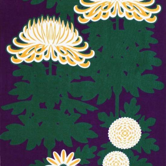 Dyeing Anbo Tenugui Authentic Dyed Cotton Tokuoka Made in Japan 35cm x 100cm "KIKU Purple" 100%