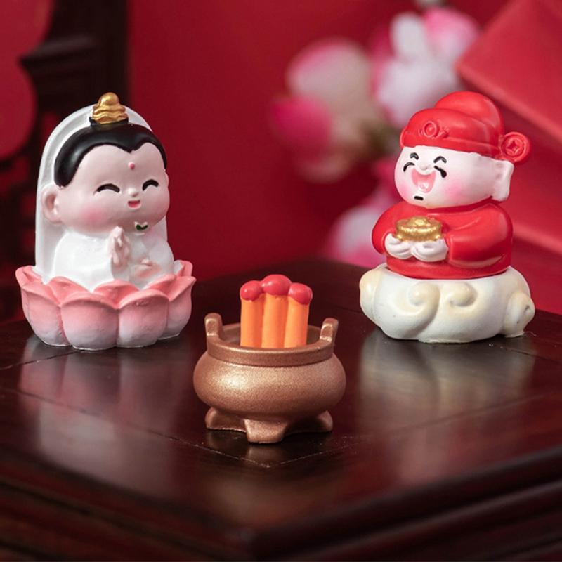 Horse Year Miniature Ornaments Zodiac Cartoon Lucky Pony Diy Car Decoration Spring Festival Office Desktop Decor Ornaments