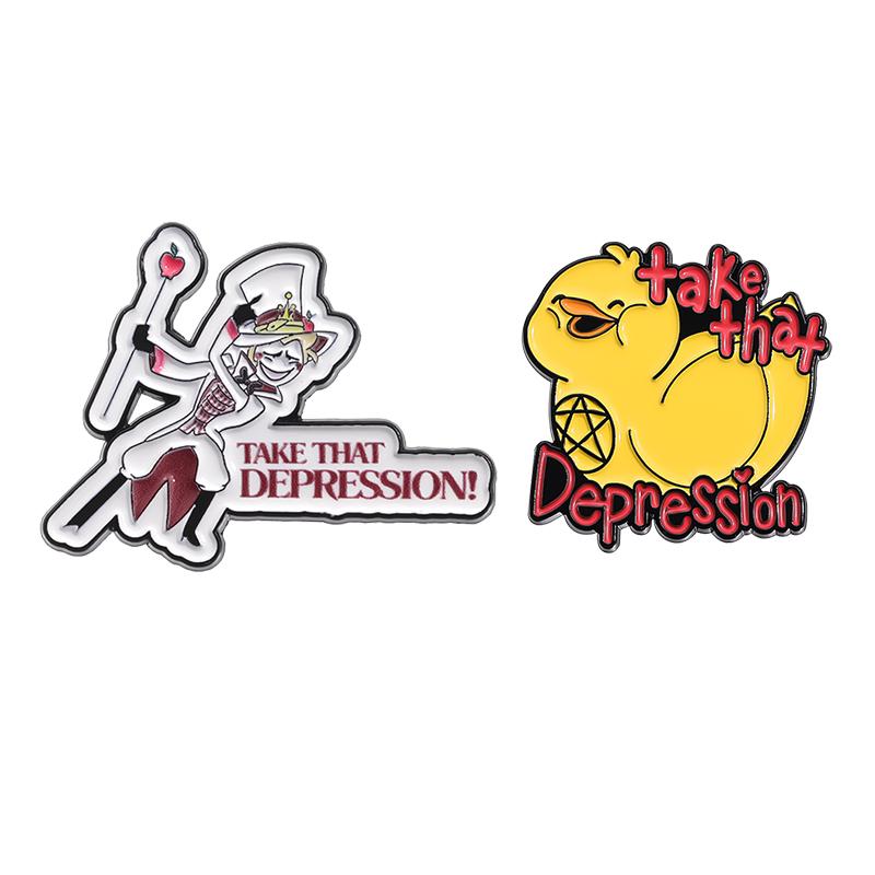 Nimm die Ente Emaille-Pins Custom Cartoon Hühner Broschen Anstecknadeln Tier Schmuck Geschenk für Freunde