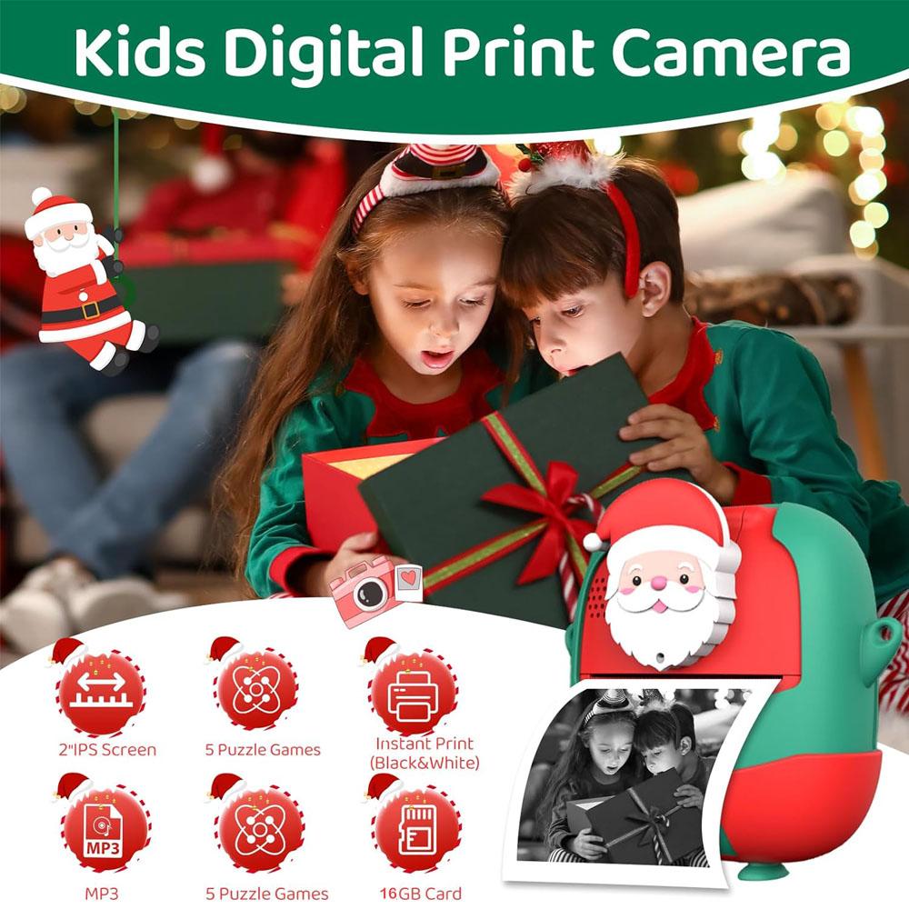Children's 1080P Christmas camera pocket camera for printing anytimeChristmas Halloween Birthday Gift for Boys/Girls