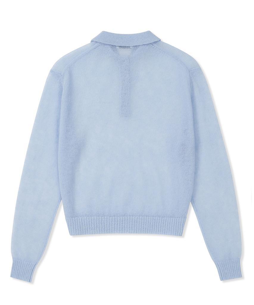 CLOVE [25Ss Clove] Kid Mohair Collar Knit (Sky Blue)