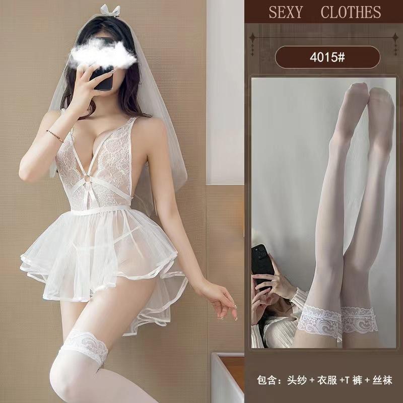 Pure desire bridal wedding dress uniform seduction lingerie lace free teaser perspective sexy pajamas passion suit
