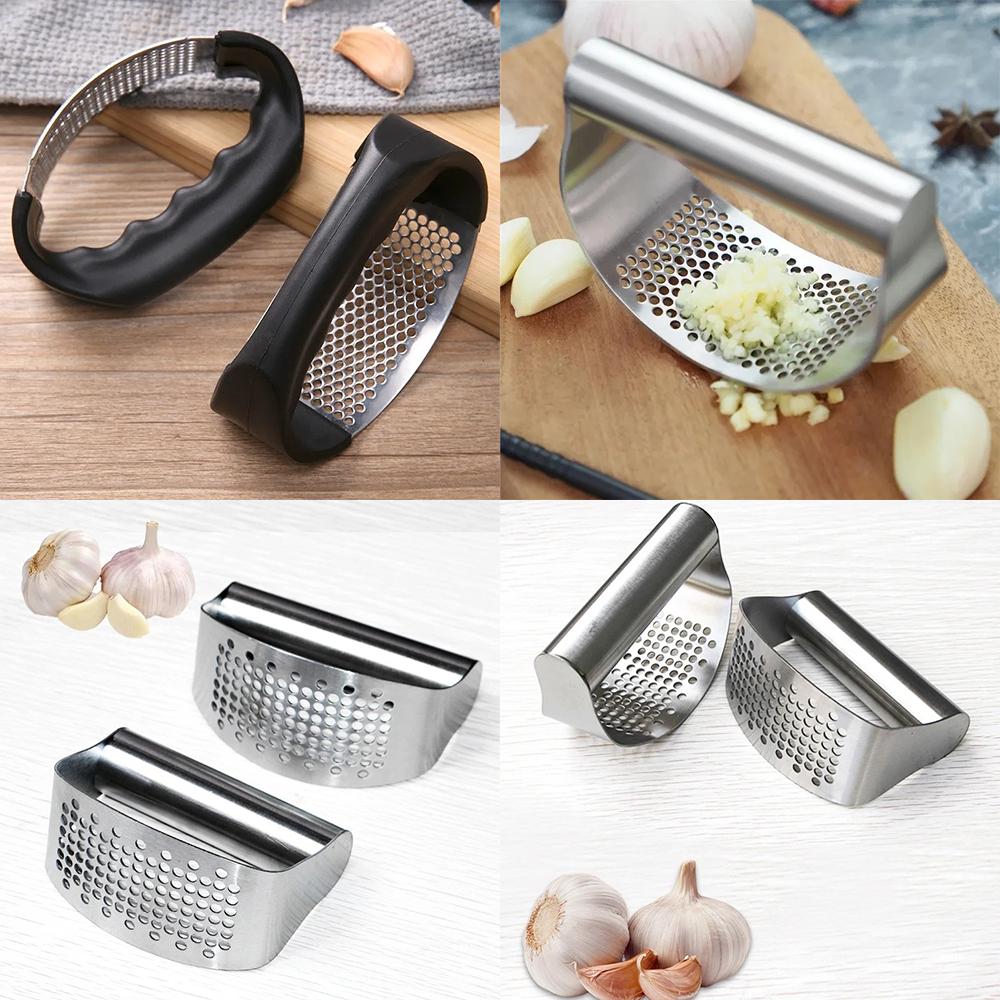 1PC, Multi-function Manual Garlic Press Curved Garlic Grinding Slicer Chopper Garlic Mincer Garlic Presses Garlic Tools