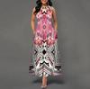 Urban Chic Printed Polyester Sleeveless Maxi Dress For Work And Casual Wear