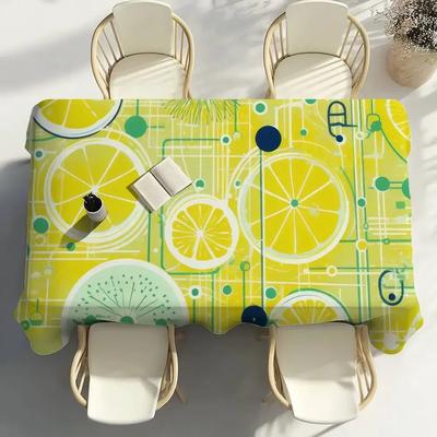 Tovaglia Limone Estiva Impermeabile Poliestere Coperta da Picnic Copritavolo da Campeggio Rettangolare Estetico Decorazione Tavolo da Cucina/Pranzo