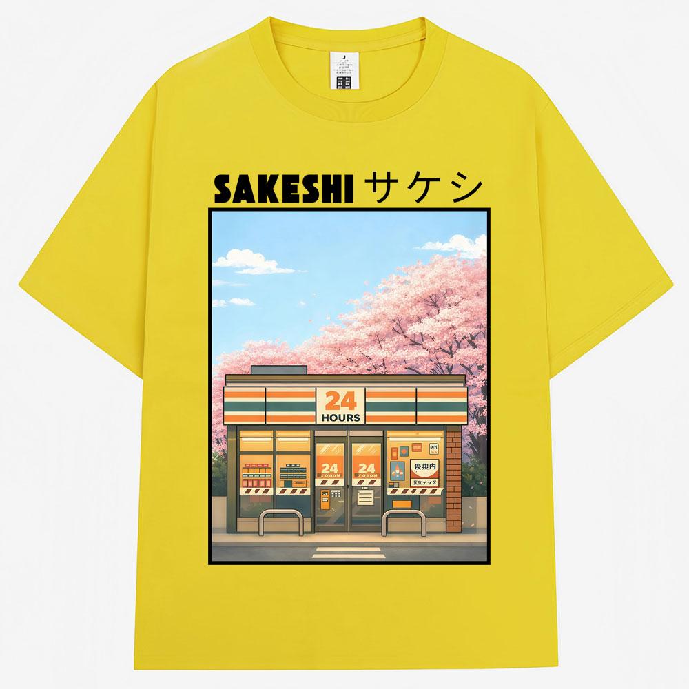 Japanese Style Konbini Convenience Store Graphic T Shirts Unisex Unisex Fashion Tokyo TShirts Oversized Cotton Casual T Shirt Gifts
