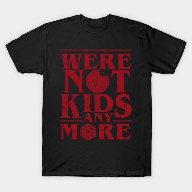 

Men Black Print T-shirt Stranger Things 3: Were Not Kids Anymore Grunge Style No-Cut Transfer Paper Print Cotton Tshirt 3XL чорний