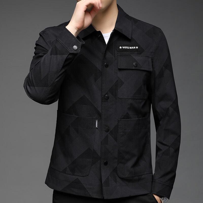 Hengyuanxiang Men's Stand Collar Casual Jacket