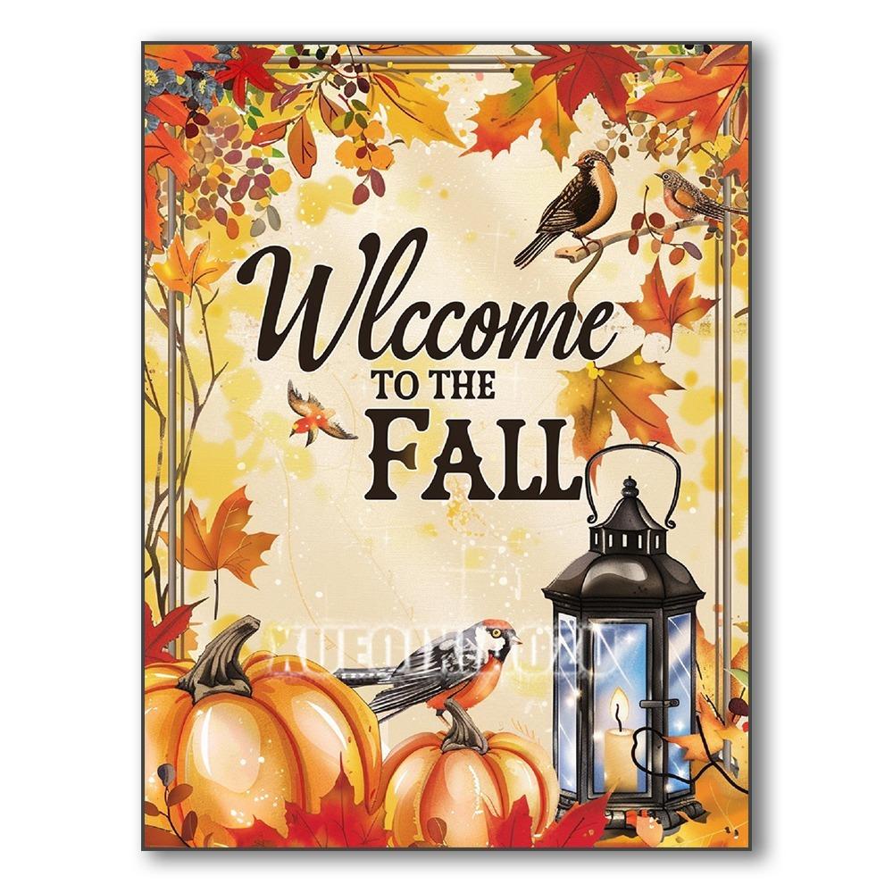 Set Pictură Diamant 5D Dovleac Peisaj de Toamnă Broderie Diamant Mozaic Artă Diamant Complet Imagine DIY Decor de Halloween Cadou