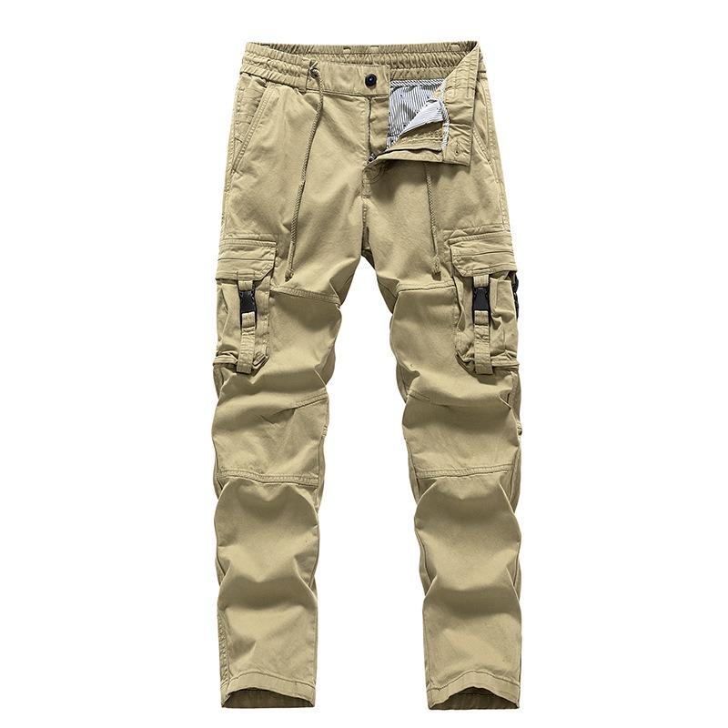 

Summer New Overalls Men s Casual Pants Men s Straight High-end Men s Pants Trendy Men s Pants 38 хакі