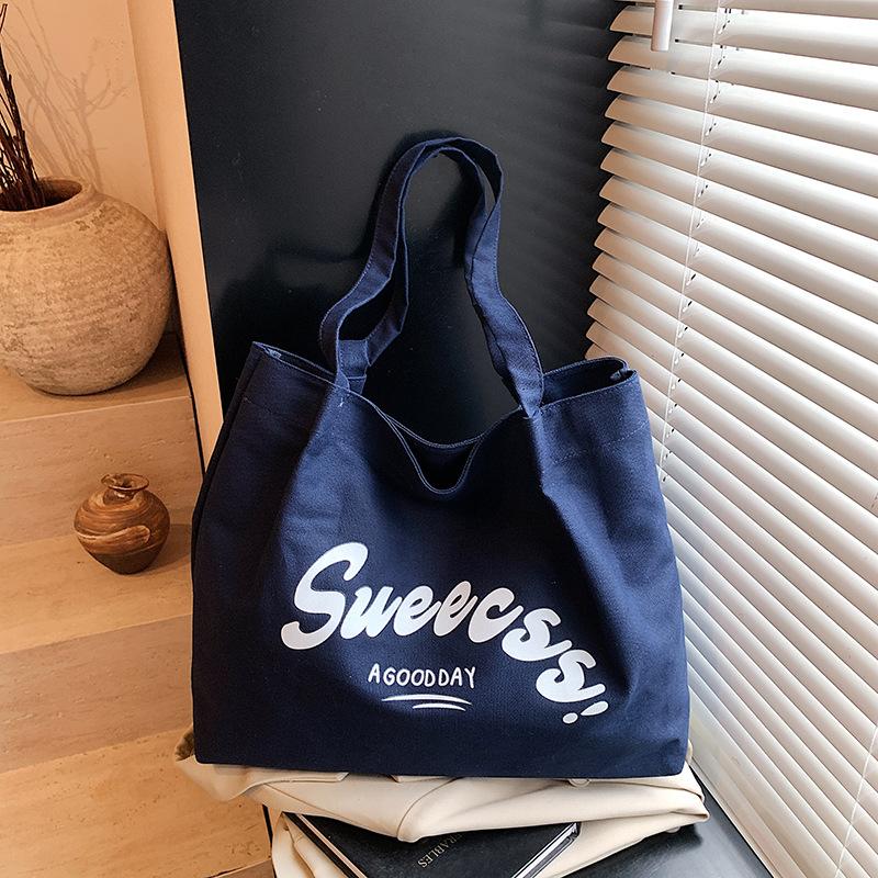 New Versatile Large-capacity Versatile Canvas Bag Simple Lazy Style Fashion Shoulder Tote Bag