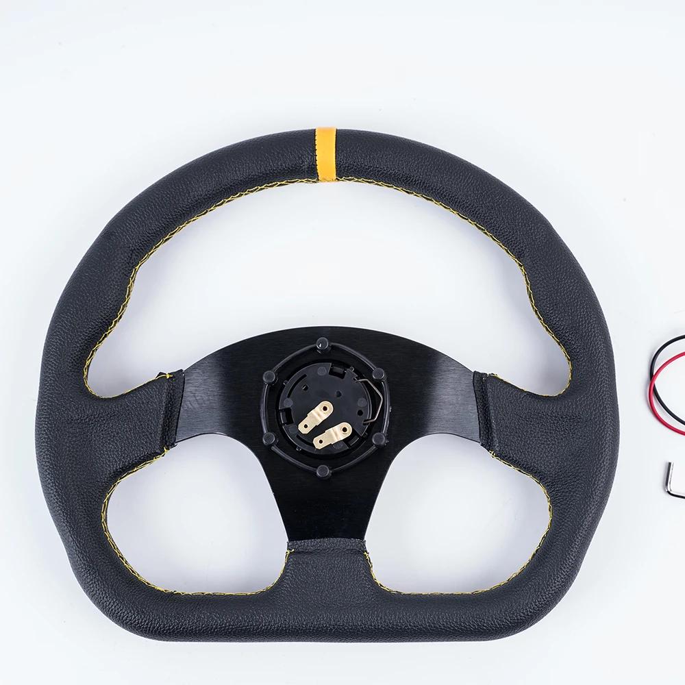 13inch Car Steering Wheel Universal 320mm PVC Aluminum Racing Sport Steering Wheel Fit To Most Cars Modification Accessories