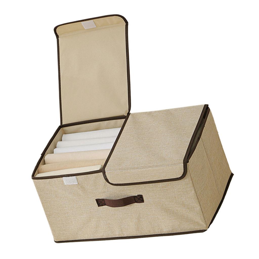 Foldable Fabric Storage Box With Breathable Nonwoven Design Large Capacity Multi Compartment Organizer For Home Clothes Organization