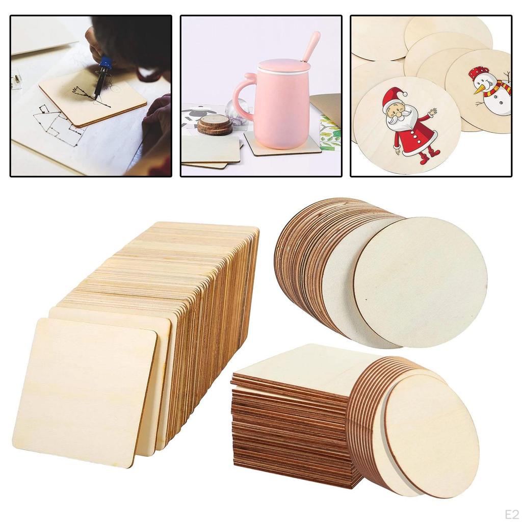 4 Inch Natural Wood Discs for Crafting Projects