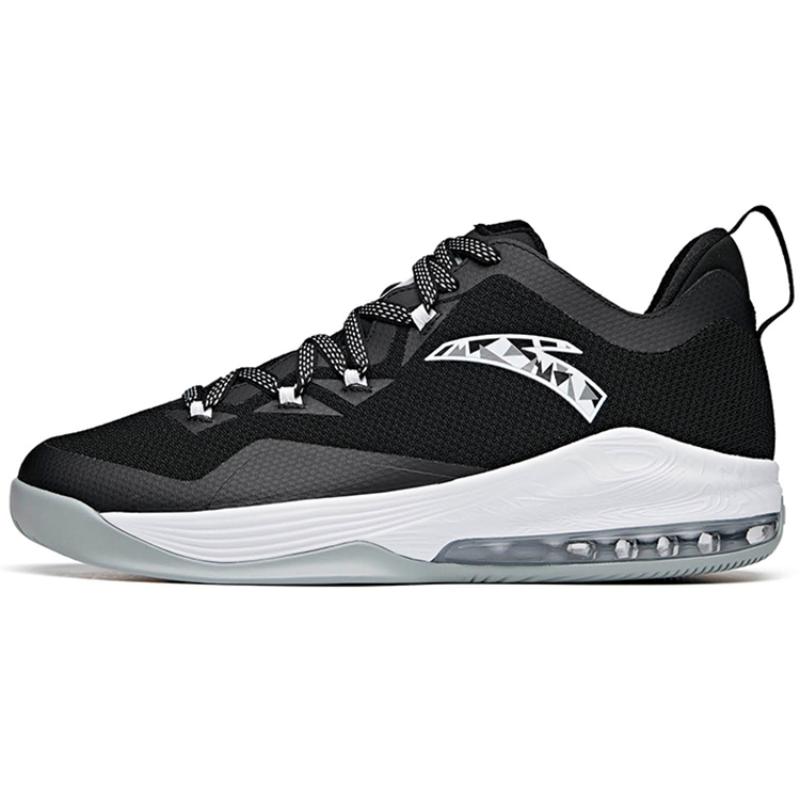Anta Divine Shield Cushioning Anti-Slip Wear-Resistant Breathability Low-Top Basketball Shoes Men's Black White Sneakers 912121102S-2