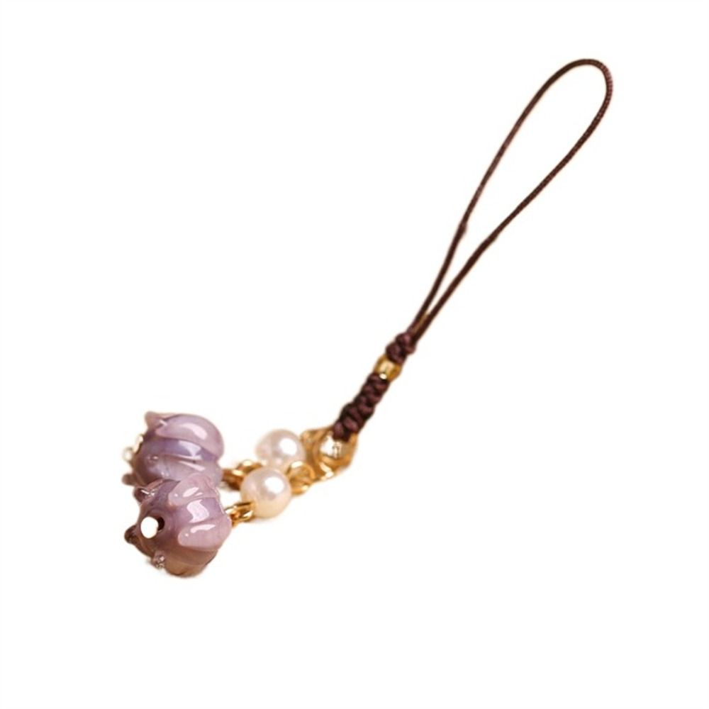 Phone Accessories Orchid Flower Phone Chains Mobile Phone Keychain Anti-lost Lanyard Phone Strap