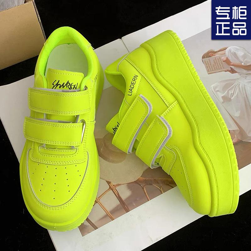 

2024 новые вирусные тенденции ретро-увеличение толстая подошва увеличивающая рост белая обувь женская легкая универсальная повседневная обувь для сноуборда 40 флуоресцентный зеленый