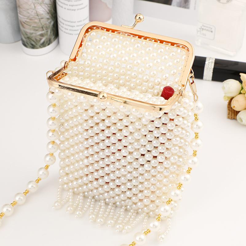 New Pearl Tassel Dinner European and American Style Fashion Temperament Shoulder Cross Women's Dress Eveningbag
