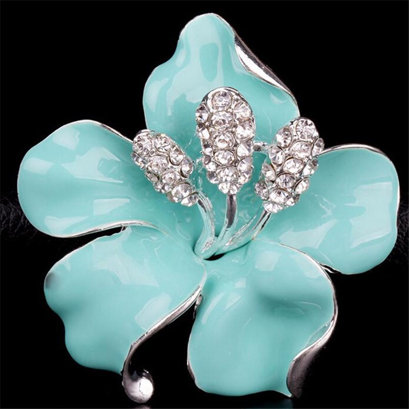 DIEZI Modische Koreanische Rose Blume Emaille Damen Broschen für Hochzeit Schal Strauß Brosche Pins Luxuriöser Strassstein Brosche Schmuck