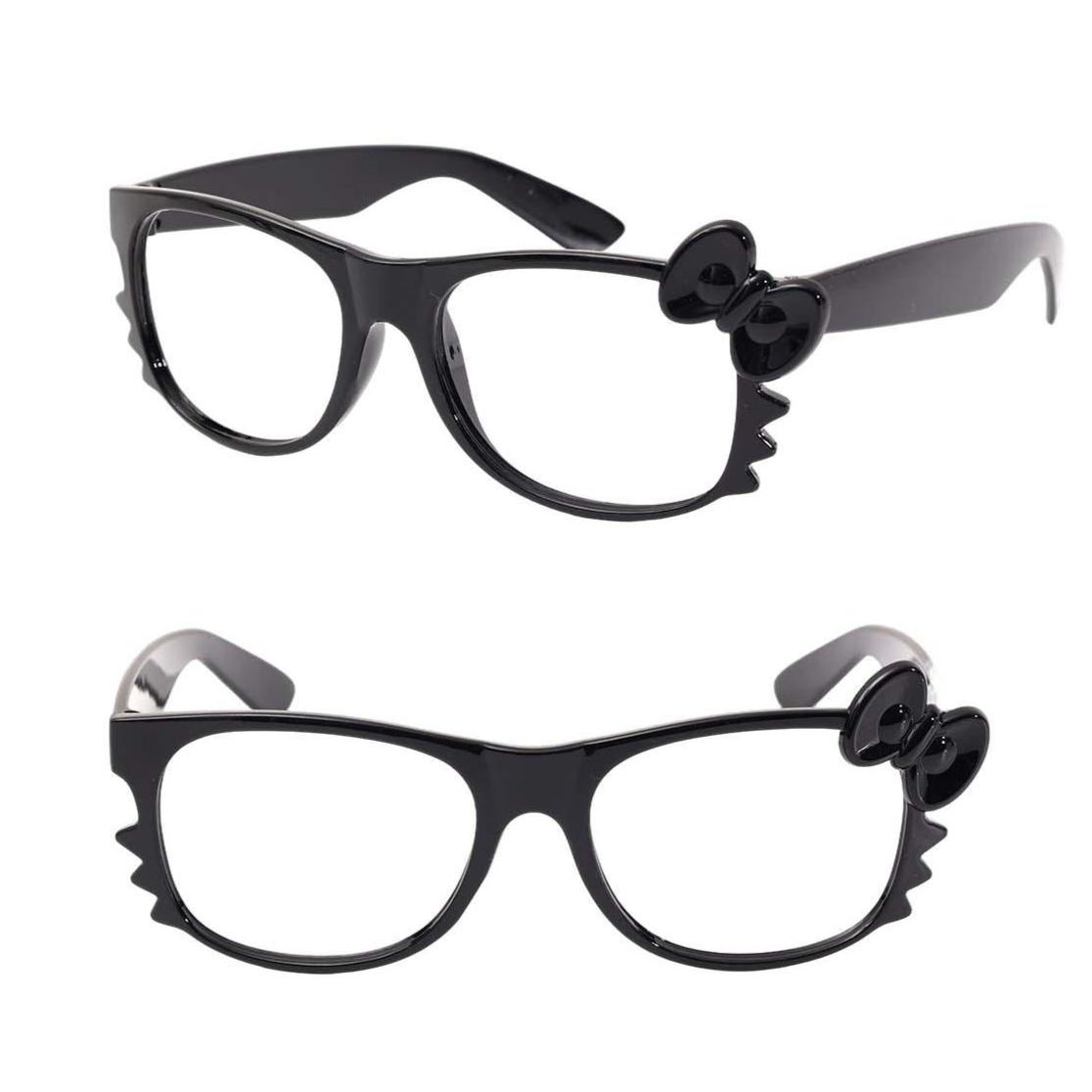 

Kawaii Leopard Bow Y2K Black Frame Oval Glasses Anti Blue Light Decorative Mirror Eyewear for Women Girls Cute Harajuku Style