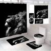 Crown Lion King 3D Luxury Bathroom Curtains Shower Curtain Set for Bathroom Modern Geometric Bath Rug Decor