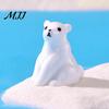 DIY Craft Accessories 4Pcs Mini Polar Bear Figurines, Miniature Mother and Baby Ornaments, Decorative Wildlife Miniatures Cute Animal Statues,