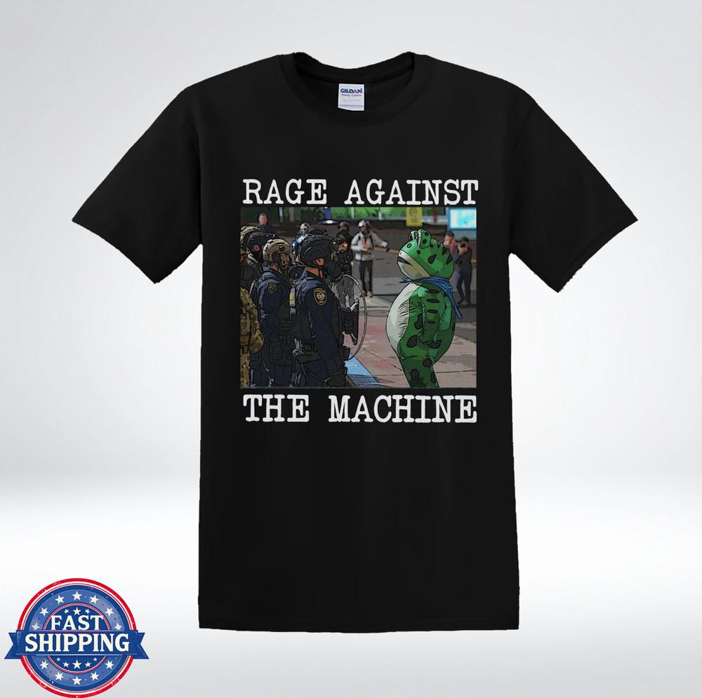 Политическая сатира Лягушка Протест Графическая футболка Rage Against The Machine Футболка XL