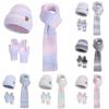 Knitted Hat Scarf Gloves Threepiece Winter Warmth Set For Ladies With Wind Resistance