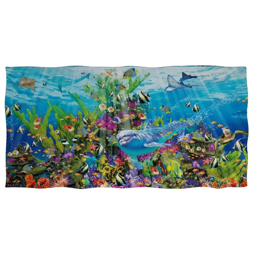 Ocean Animals Cotton Bath Towels 3D Dolphin Shark Turtle Whale Beach Towel Microfiber Home Textile Face Hair Hand Towel